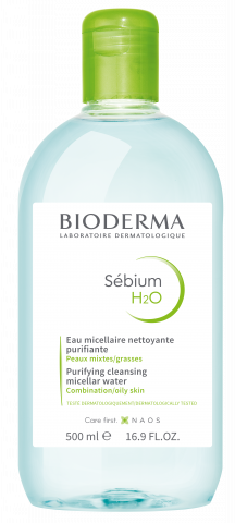 BIODERMA product photo, Sebium H2O 500ml, micellar water for acne prone skin