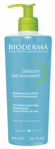 Foto produk BIODERMA, Sebium Gel moussant 500ml, shower foaming gel untuk kulit berminyak